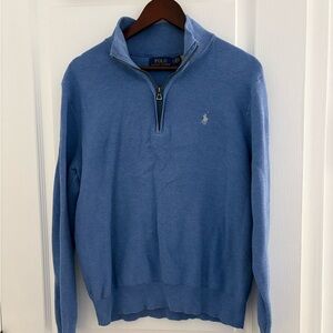 Ralph Lauren Men's Light Blue Zip-Up Sweater